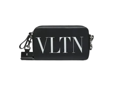 Valentino VLTN Leather Crossbody Bag "Black/White"