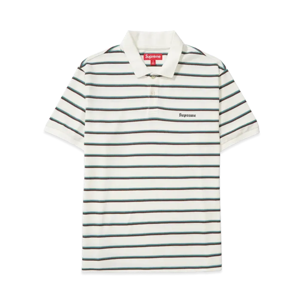 Supreme Washed Stripe Polo "White"
