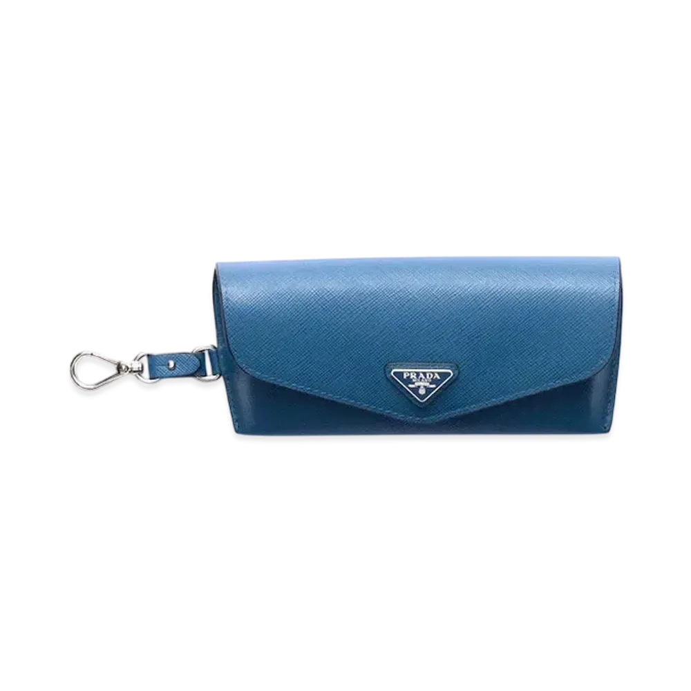 PRADA Saffiano Leather Eyeglasses Case "Blue"