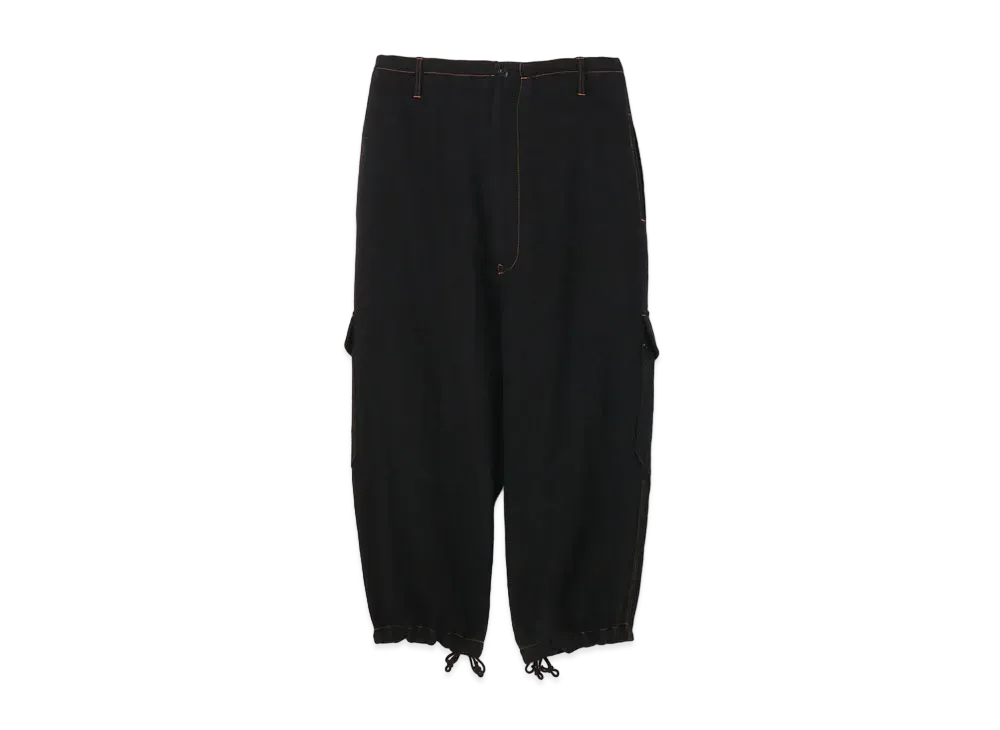 Yohji Yamamoto Y's WOOL TWILL FELTING FINISH POCKET STRING PANTS "Black"