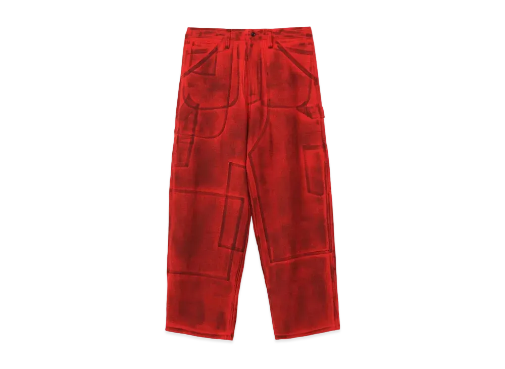 Yohji Yamamoto Y's W/SAXONY ROLLER PAINT WORK PANTS "Red"