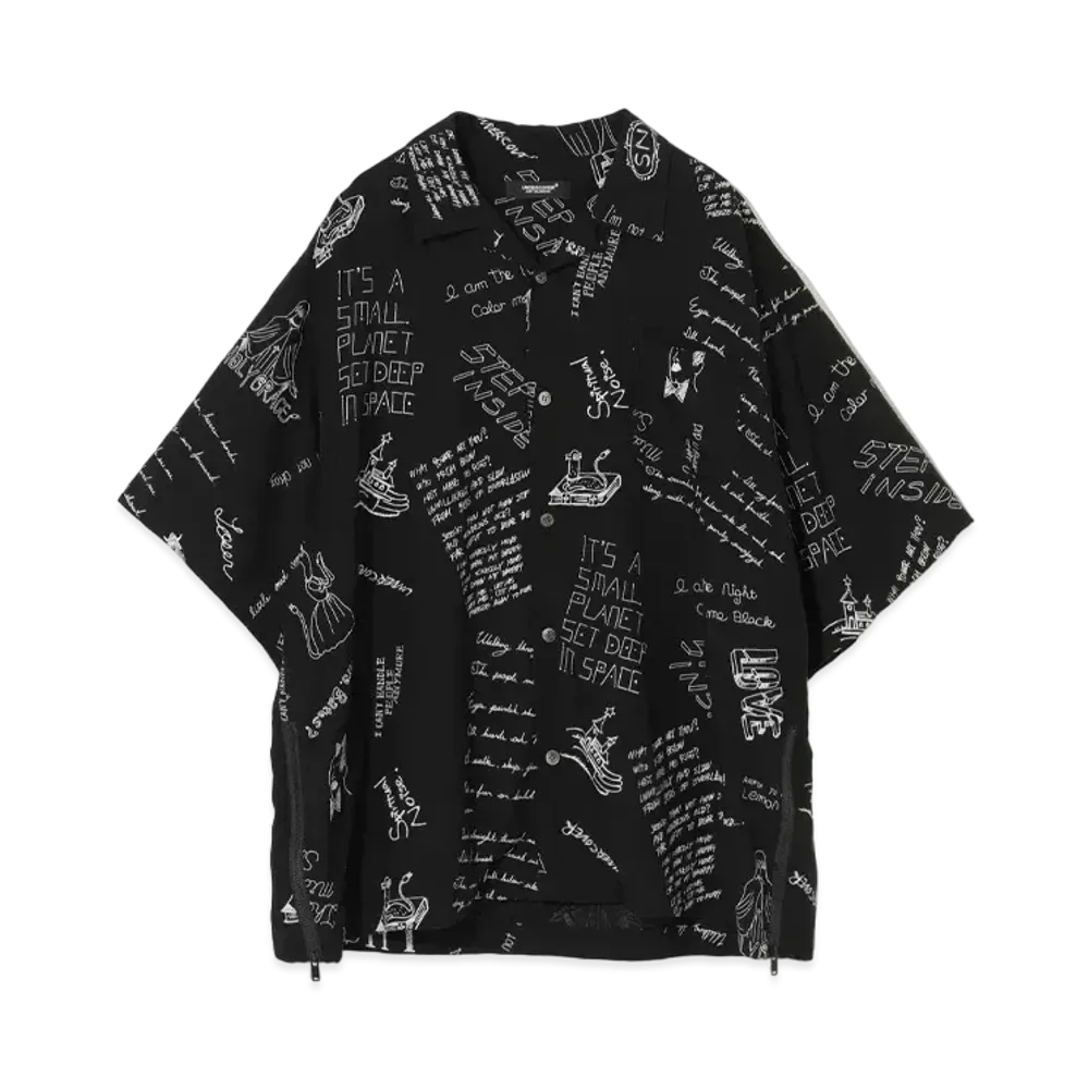 UNDERCOVER Rayon Open Collar Shirt "Black"