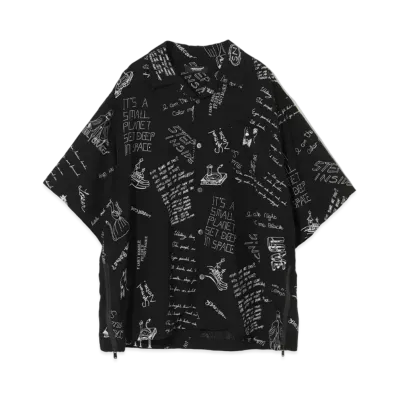 UNDERCOVER Rayon Open Collar Shirt "Black"