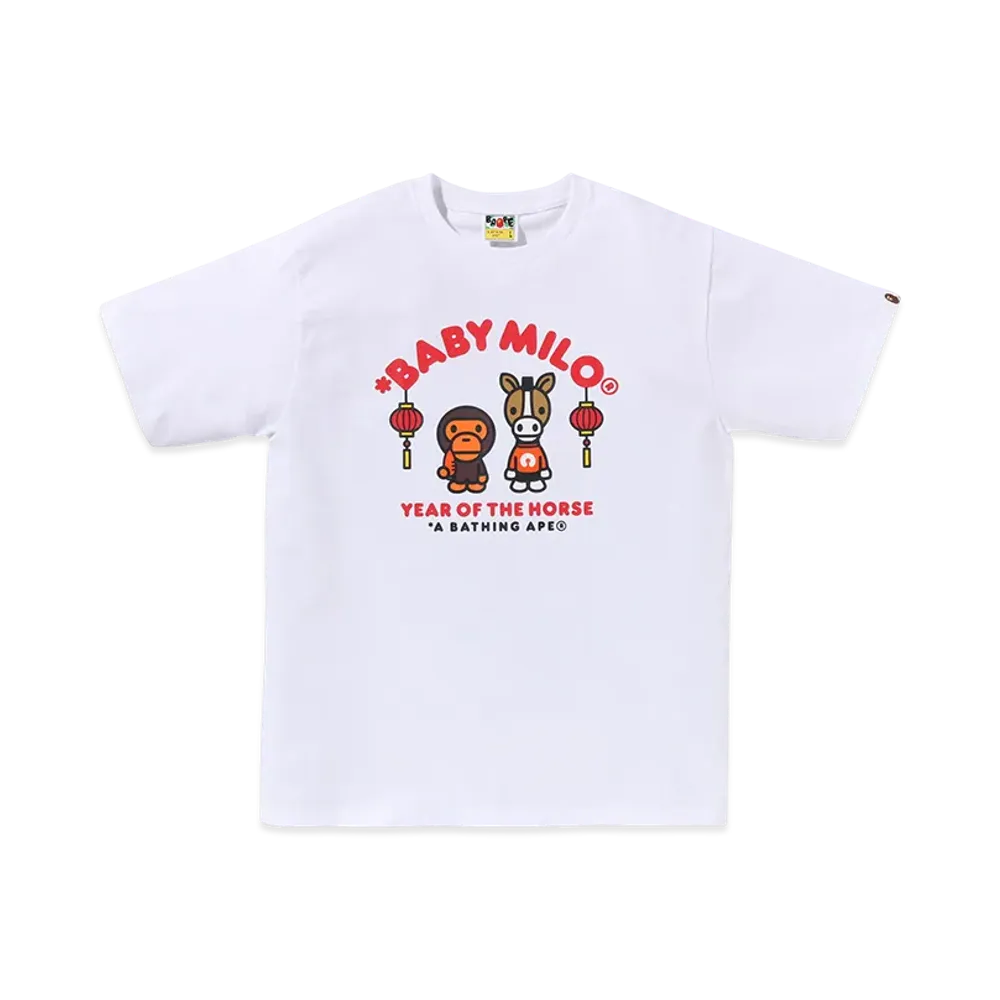 A BATHING APE Kids Year Of The Horse Baby Milo Tee "White"