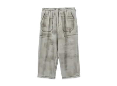 Yohji Yamamoto Y's W/SAXONY ROLLER PAINT FRONT TUCK PANTS "Gray"