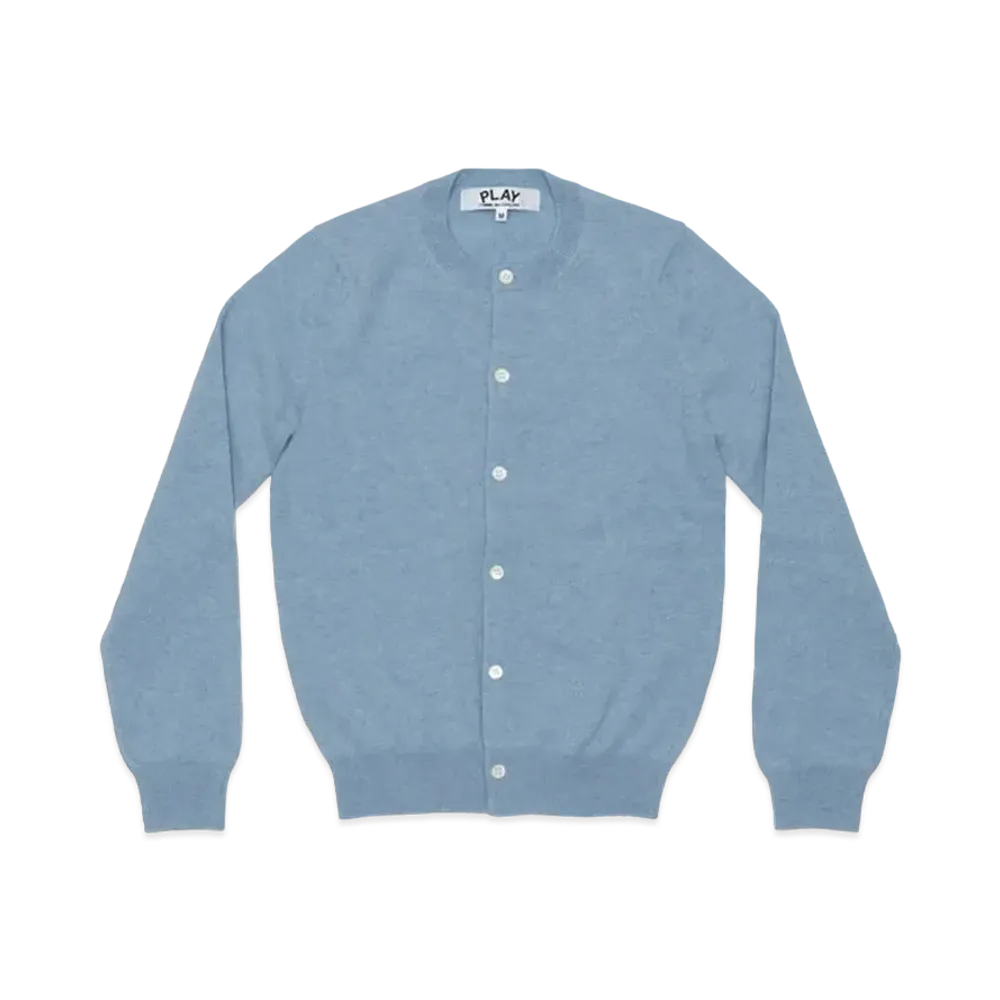 PLAY COMME des GARCONS Women's Top Dyed Carded Lambswool Cardigan "Blue"