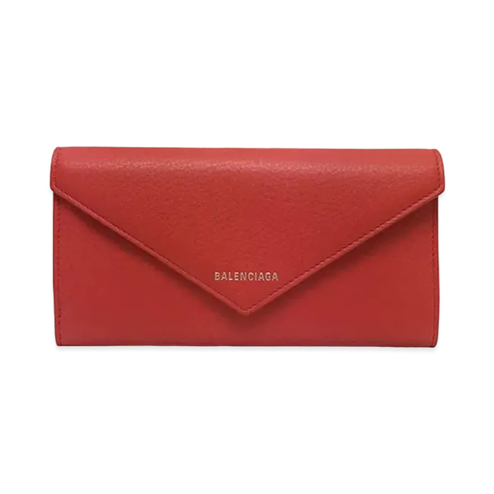 BALENCIAGA Papier Flap Wallet "Red"
