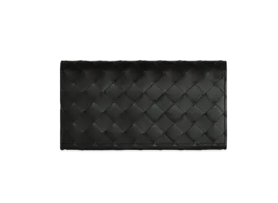 Bottega Veneta Long Wallet With Coin Purse "Black Grass"