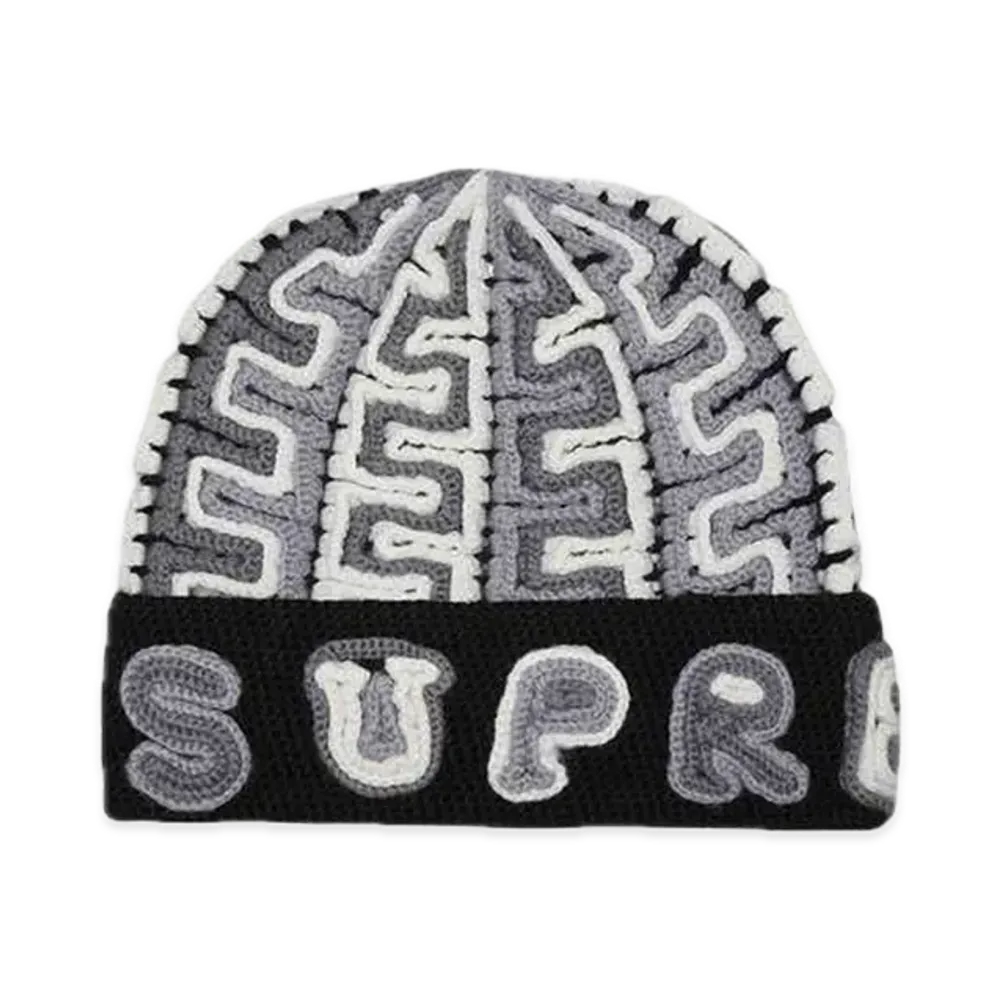 Supreme Yarn Applique Beanie "Black"