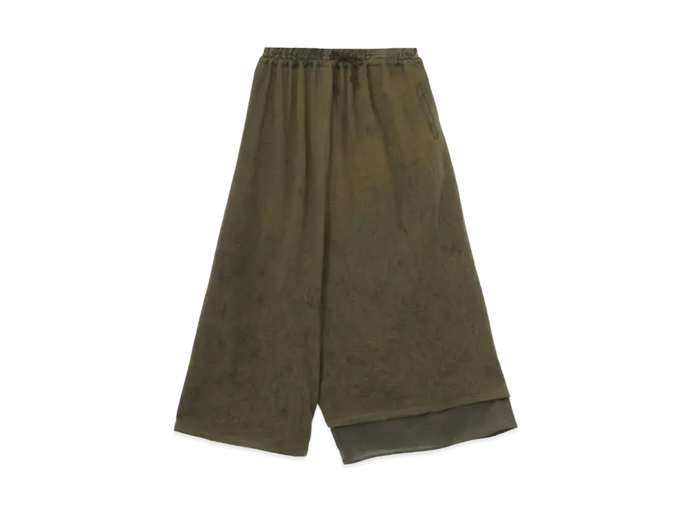 Yohji Yamamoto Y's WOOL NYLON FLANNEL SPECKLE DYE LEFT DOUBLE STRING PANTS "Khaki"