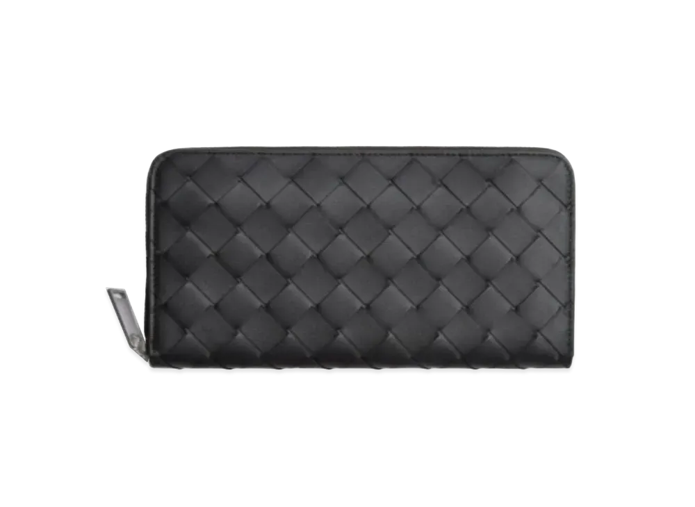 Bottega Veneta Zip Around Wallet "Black Grass"