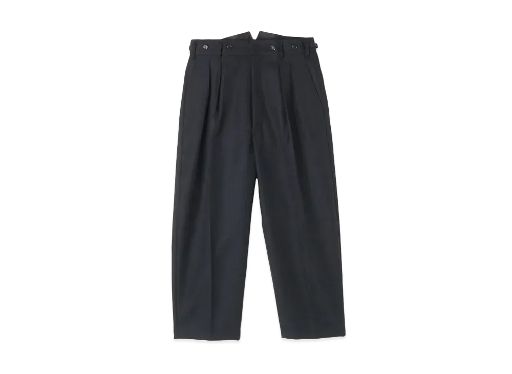 Yohji Yamamoto Y's WOOL HARD SERGE TAPERED TROUSERS "Black"