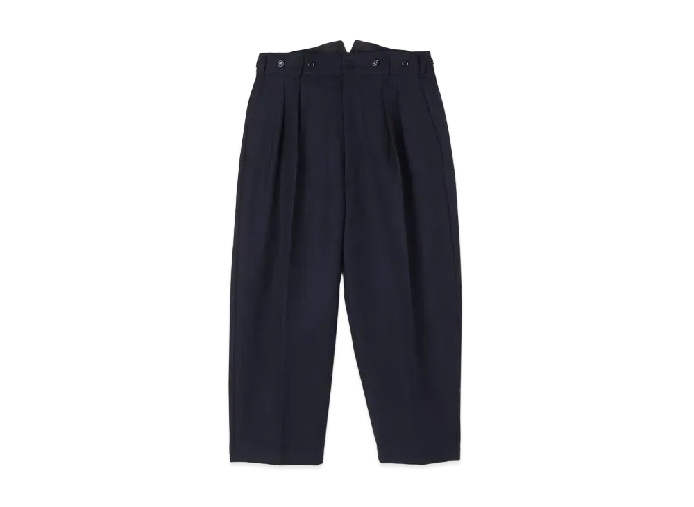 Yohji Yamamoto Y's WOOL HARD SERGE TAPERED TROUSERS "Navy"