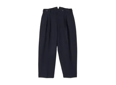 Yohji Yamamoto Y's WOOL HARD SERGE TAPERED TROUSERS "Navy"