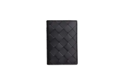 Bottega Veneta Flap Card Holder "Black Grass"