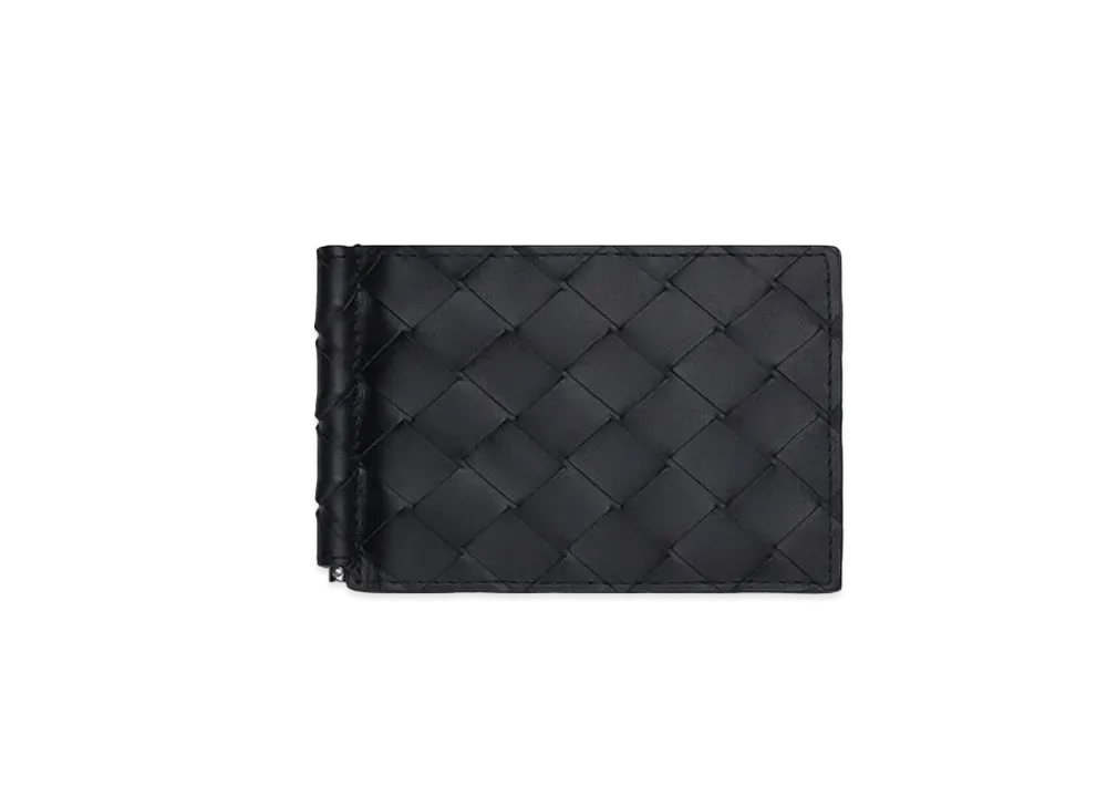 Bottega Veneta Money Clip Wallet "Black Grass"