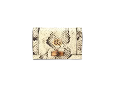 GUCCI Diana Python Card Case Wallet "Natural Python"