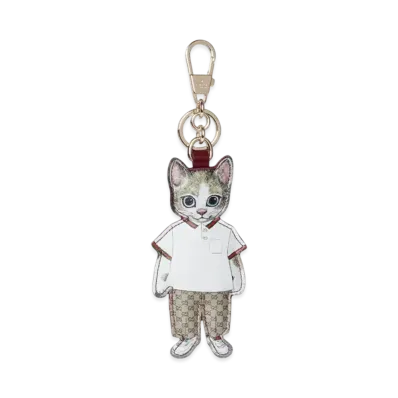 GUCCI x Yuko Higuchi Cat-Shaped Keychain Japan Exclusive "Beige/Dark Brown"