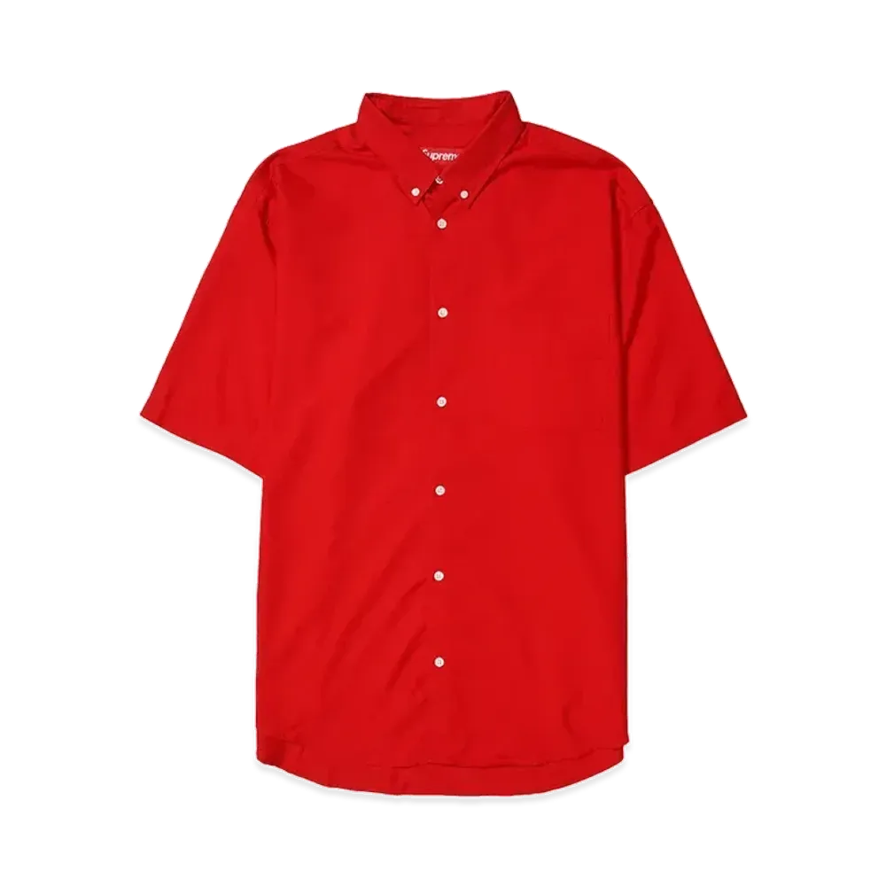 Supreme Loose Fit Oxford S/S Shirt "Red" (25SS)