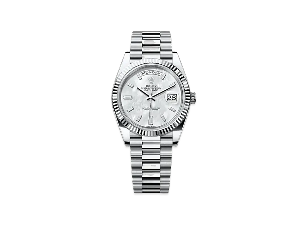 ROLEX Day-Date 40mm Platinum 228236 "White Mother-of-Pearl"