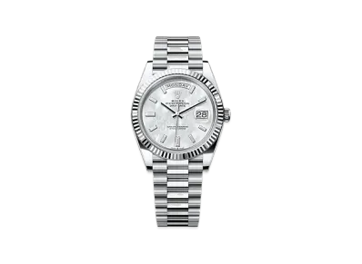 ROLEX Day-Date 40mm Platinum 228236 "White Mother-of-Pearl"