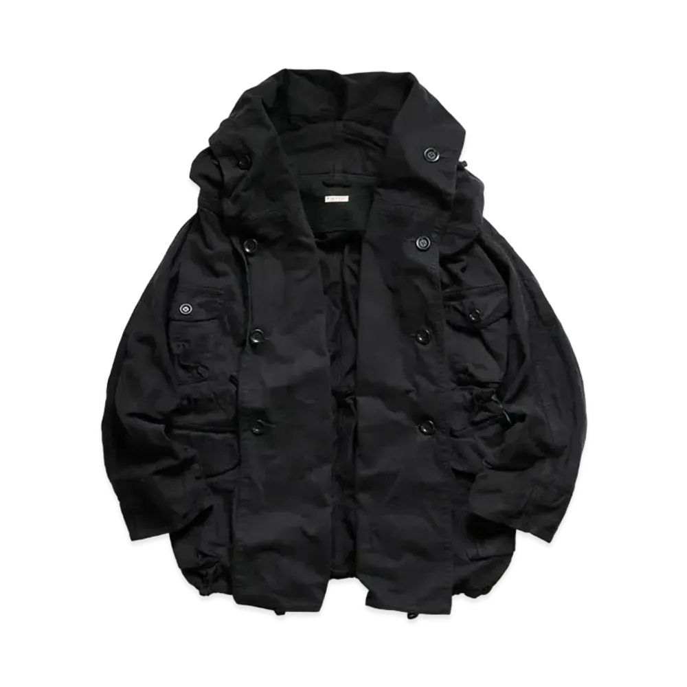KAPITAL OR FLUFFY HAIR RING COAT "Black"