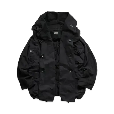 KAPITAL OR FLUFFY HAIR RING COAT "Black"