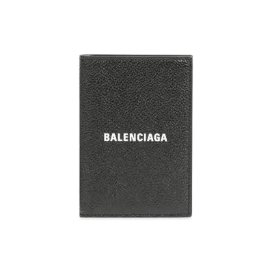 BALENCIAGA Cash Vertical Bifolded Wallet Grained Calfskin "Black/White"