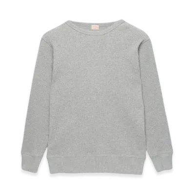 Healthknit Super Heavy Waffle Sweatshirt Long Sleeve T-Shirt "Heather Gray"