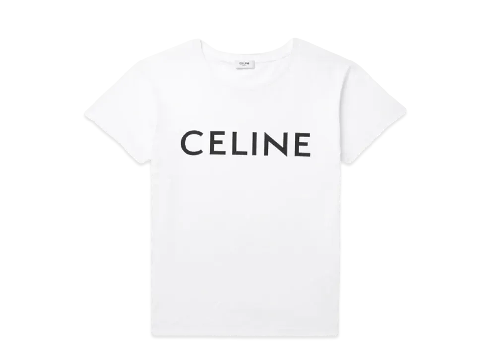 CELINE Classic T-Shirt / Celine Print Jersey "Off White/Black"