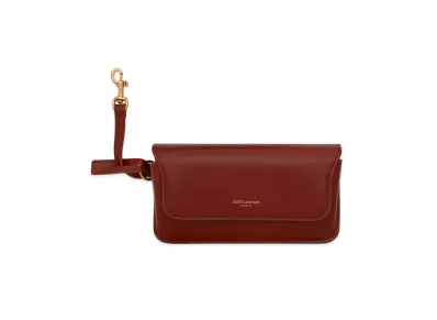 SAINT LAURENT Saint Laurent Paris Sunglasses Case In Shiny Leather "Author"