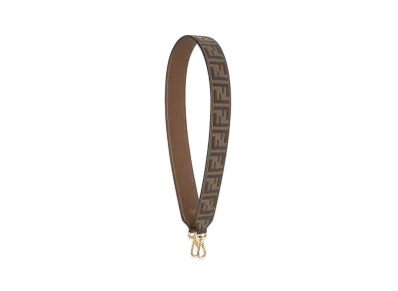 FENDI Strap You Leather Shoulder Strap "Brown/Black"