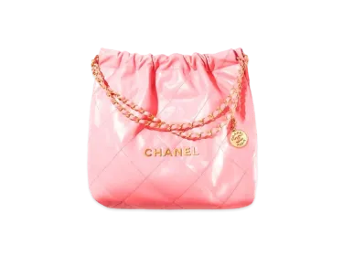 CHANEL 22 Hand Bag Shiny Calfskin "Coral Pink/Gold"