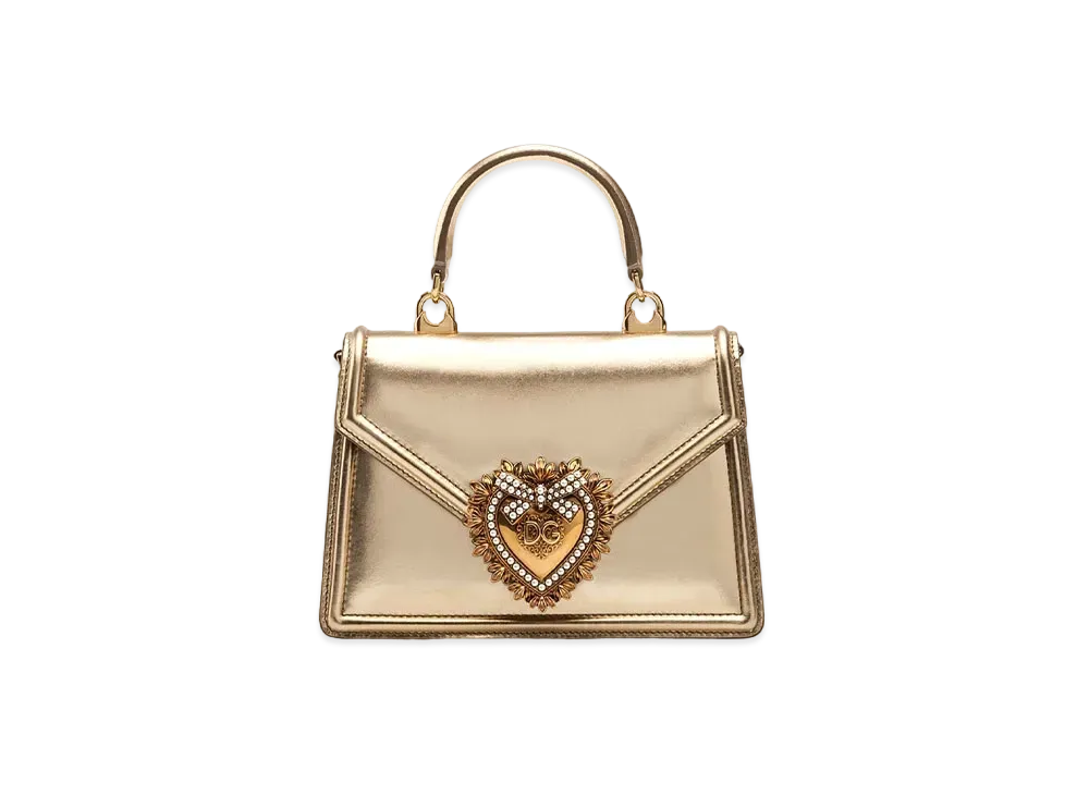 Dolce&Gabbana Devotion Bag Small Moldore Papa Leather "Gold"