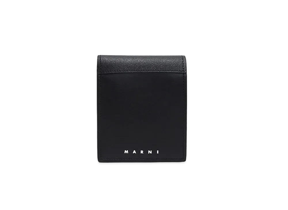 Marni Black Saffiano Calf Bi-Fold Wallet "Black"