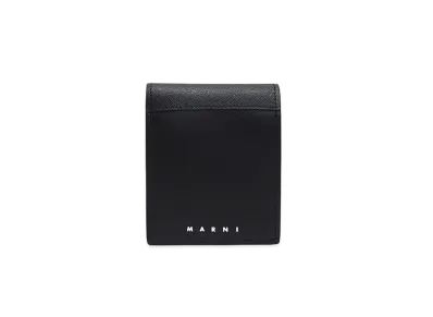 Marni Black Saffiano Calf Bi-Fold Wallet "Black"