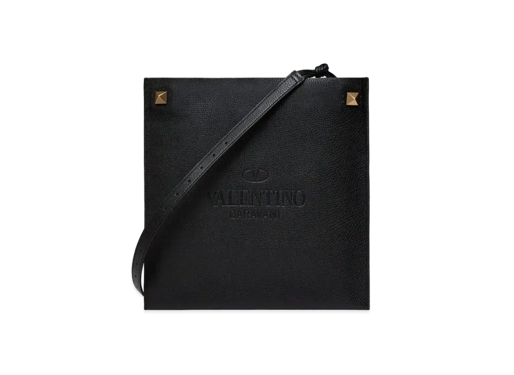 Valentino Leather Valentino Garavani Identity Crossbody Bag. "Black"