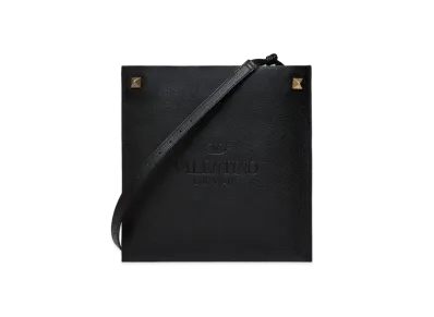 Valentino Leather Valentino Garavani Identity Crossbody Bag. "Black"