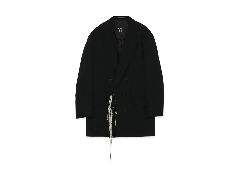 Yohji Yamamoto Y's WOOL GABARDINE PEAK LAPEL JACKET "Black"