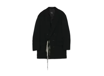 Yohji Yamamoto Y's WOOL GABARDINE PEAK LAPEL JACKET "Black"