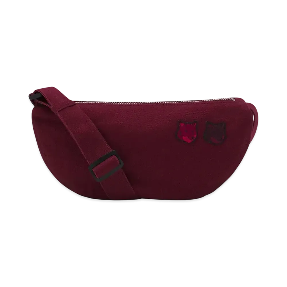 Maison Kitsune Double Bold Fox Head Patch Bumbag "Burgundy"