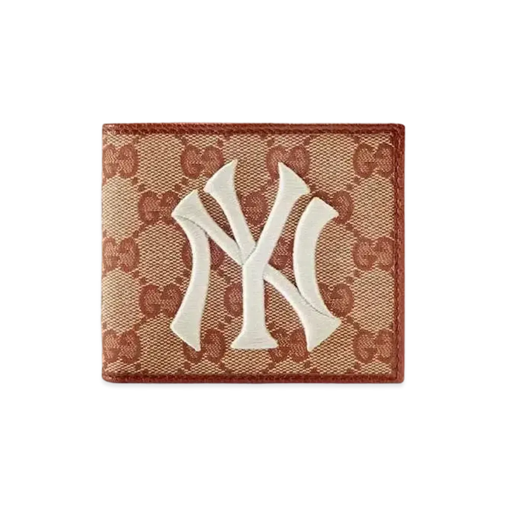 GUCCI GG Canvas Bi-fold Wallet NY Yankees "Pink"