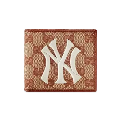 GUCCI GG Canvas Bi-fold Wallet NY Yankees "Pink"