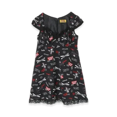 HYSTERIC GLAMOUR Rock Happening Pattern Dress "Black"