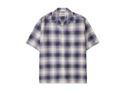 WACKO MARIA Check Open Collar Shirt "Blue"