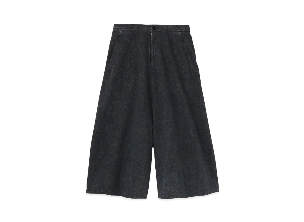 Yohji Yamamoto Y's COTTON WOOL SAROUEL FLARE PANTS "Black"