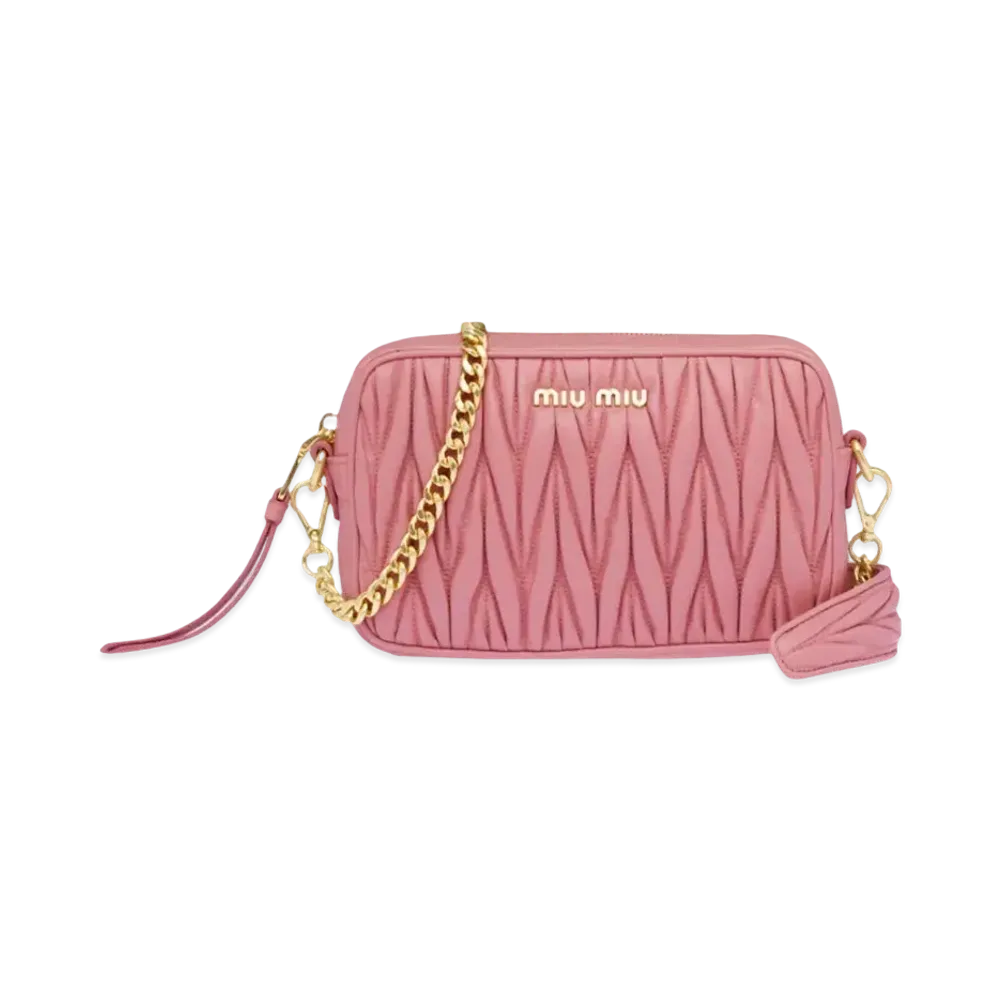 MIU MIU Materasse Leather Shoulder Bag "Pink"
