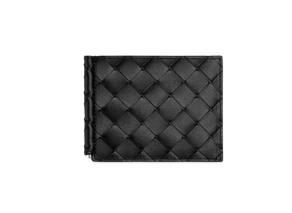 Bottega Veneta Money Clip Wallet "Black Cobalt"