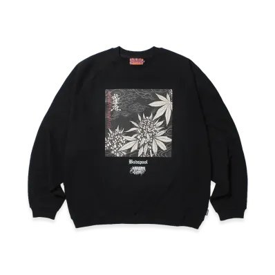 APHRODITEGANG x BUDSPOOL Godbreath Crewneck Sweat Shirts "Black"