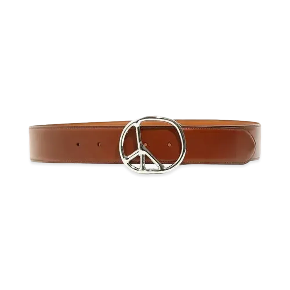 Needles Peace Buckle Belt Steer Lthr "Brown"